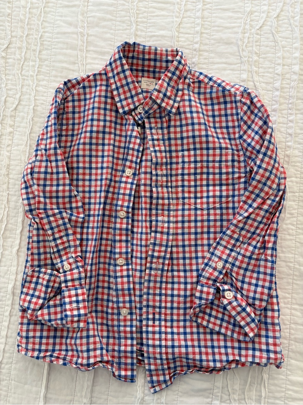 Crewcuts Red, White & Blue Plaid Button-Down Shirt